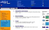 Diese Grafik zeigt den Internetauftritt des deutschen Bildungsservers